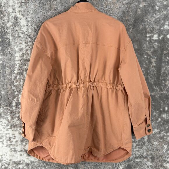 Universal Thread Size L Tie Front Button Jacket Peach Long Sleeve Pocket Outdoor - Picture 4 of 8